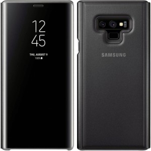 純正 ケース Galaxy Note9 ギャラクシーノート9 スマホ ケース カバー 手帳型 動画視聴最適 CLEAR STANDING COVER BLACK ブラック 黒 RS8