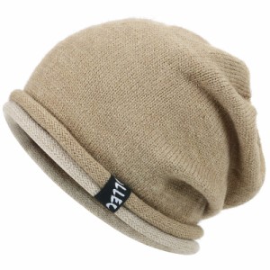 Andeor ニット帽 メンズ 秋 冬肌に優しい・軽くて暖かいの素材・大きいサイズ防寒帽子 ニット帽子 ニットキャップ 被り心地良い 無地 シ