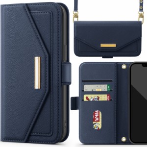 NODALA iPhone13 ケース 手帳型 アイフォン13 スマホケース 財布型 ショルダー あいふぉん13 携帯ケース 肩掛け 斜めがけ カバー 手帳型 
