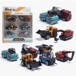 1:64 車両おもちゃ ミニカーセット 建設車両 6個セット おもちゃ 工事 現場 ミニカー 砂場 おもちゃ 作業車 模型 (フルカラー) 