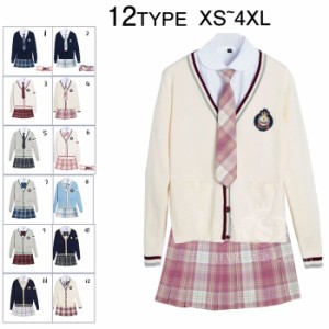 セーラー服 黒 コスプレ 長袖 スカート ミニ丈チェックスカート 5点セット 男子カップル 女性 スカート JK制服  女子高生 コスプレ衣装 