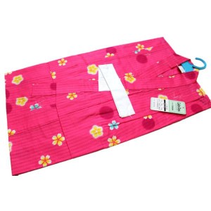 お仕立て上がり女の子浴衣-No.225（120サイズ/地色：ピンク色/7才〜8才女の子用※画像２枚目はサイズ参照用となります。）