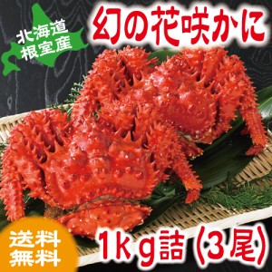 花咲ガニ　かに　蟹　カニ　花咲かに 1kg 詰（3尾入)　北海道産　お歳暮　