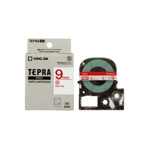 (業務用5セット) キングジム テプラPROテープ/ラベルライター用テープ 【幅：9mm】 SS9R 白に赤文字