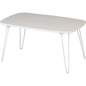 折りたたみテーブル ローテーブル 約幅60cm 長方形 ホワイト ドット柄 折り畳み収納可 リビング ダイニング【代引不可】