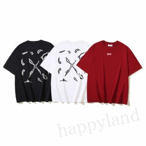 オフホワイト Tシャツ メンズ OFF WHITE 半袖 Tシャツ トップス カットソー ビッグtシャツ メンズTシャツ アウトドア レディース スポー