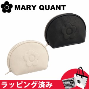 マリークワント マリクワ ポーチ 化粧ポーチ ラウンドポーチL ギフト レディース シュリンクデイジーエンボス MARY QUANT