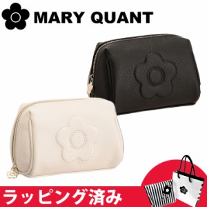 マリークワント マリクワ ポーチ 化粧ポーチ オーバルポーチ ギフト レディース シュリンクデイジーエンボス MARY QUANT