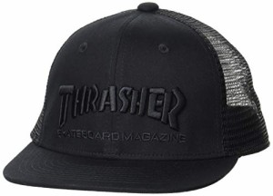 ブラック_Free Size [スラッシャー] キッズ フラットメッシュキャップ (サイズ調整可能) [ 21TH-C04K / MAG LOGO CAP ] 帽子 BLK FR