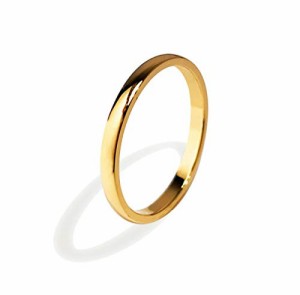 ゴールド-2mm_20 [Moiom] リング 細め ステンレス 指輪 レディース k18金仕上げ 人気 ゆびわ 贈り物 アクセサリー シンプルおしゃれ ファ