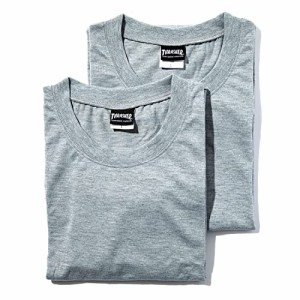 GRY_グレー_M [スラッシャー] [メンズ] 半袖 パックTシャツ (2枚セット) / 丸首/TH-TS001 GRY_グレー M