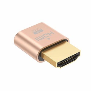 1_ゴールド HDMIダミープラグ1個 HDMI仮想ディスプレイ DDC EDIDエミュレータコネクタ 4K @60Hz バーチャルモニターディスプレイ 低消費