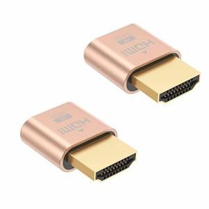 2_ゴールド HDMIダミープラグ2個 LpoieJun.T HDMI仮想ディスプレイ DDC EDIDエミュレータコネクタ 4K @60Hz バーチャルモニターディスプ