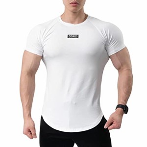 ホワイトSI-5101_XL [NORRA] Tシャツ メンズ トレーニングウェア 半袖 スウェット ジム ボディビル 筋トレ ストレッチ トップス 通気吸汗
