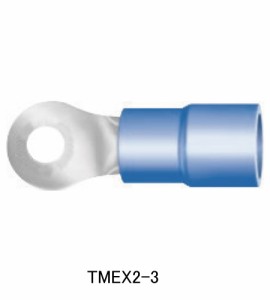 ニチフ TMEX2-3 絶縁被覆付圧着端子R形 色 青 ポリ塩化ビニル 100個入