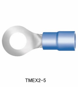 ニチフ TMEX2-5 絶縁被覆付圧着端子R形 色 青 ポリ塩化ビニル 100個入