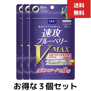 ３個セット DHC 速攻ブルーベリー V-MAX 30日分 60粒  ブイマックス サプリ　サプリメント　眼精疲労