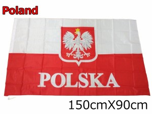 ポーランド国旗 大型フラッグ 150cmX90cm POLSKA 4号サイズ