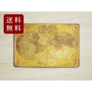 アメリカン風ブリキ看板 古代世界地図 レトロ 30cmX20cm 送料無料