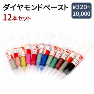 ダイヤモンドペースト 液体 コンパウンド 研磨 鏡面 仕上げ 12本セット 320〜10000 2.5cm×14cm 研磨剤 粒度 セット 番手 ダイヤモンド