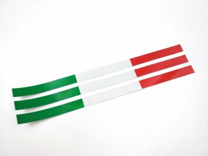 イタリア国旗カラー 反射ステッカー リフレクター 30cm 3枚セット イタリア 歴史 シール おしゃれ 由来 色 向き 横 国旗 旗 おすすめ 伊