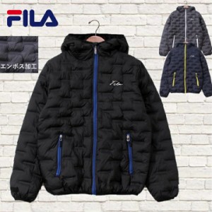 【FILA】 fila フィラ アウター ボール中綿 エンボス加工 ジャケット フード付き M L LL スポーツ アウトドア FILAアウター フィラアウタ