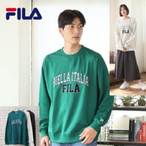 【FILA】 fila フィラ トレーナー 裏毛 カレッジ ロゴ  サガラ刺繍 ダンス ストリート オーバー サイズ M L LL メンズ レディース ユニセ