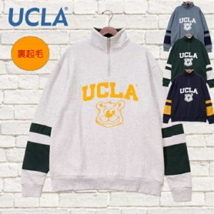 【UCLA】 ユーシーエルエー トレーナー ハーフジップ カレッジ ロゴ キャラクター メンズ レディース ユニセックス 裏起毛 オーバーサイ