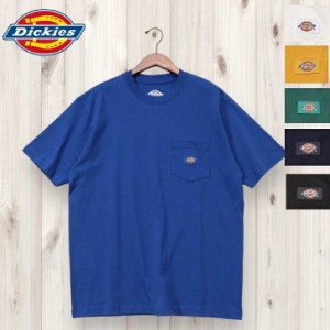 【Dickies】  DICKIES Tシャツ ポケット付き ネーム付き Tシャツ ポケT コットン 綿 100% ワーク ストリート ブランド メンズ レディース