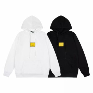  Acne Studios2023秋冬スクエアスマイリー表現テリーフード付きスウェットシャツ