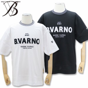 バーニヴァーノ BVロゴ サガラ 刺しゅう シルケット 天竺 半袖Tシャツ LL サイズ 白 01 黒 09 BARNI VARNO BSS-NTH5037 ホワイト ブラッ