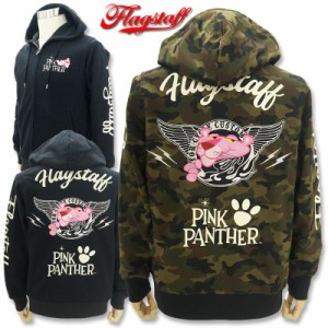 フラッグスタッフ FlagStaff ピンクパンサー PINK PANTHER 長袖 フルジップパーカー 424004  黒 迷彩  L XL XXL