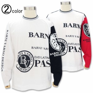 バーニヴァーノ ユニコーン 長袖Tシャツ L BSS-LTN4236 ロンT 白 黒 赤 新作 BARNI VARNO 丸首 セレカジ