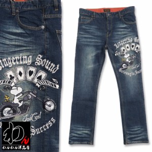 フラッグスタッフ スヌーピー刺繍5ポケットジーンズ インディゴ 422230-40 Gパン ジーパン  ジョークール Joe Cool ウッドストック