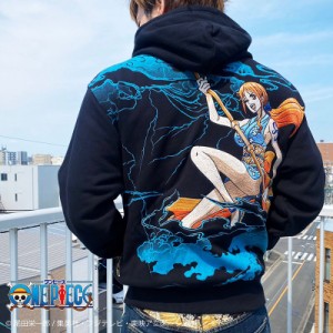 絡繰魂 粋 ワンピース コラボ おナミ ZIP UP パーカー カラクリダマシイ からくり 和柄 コラボ 刺繍 233061 ONEPIECE ナミ