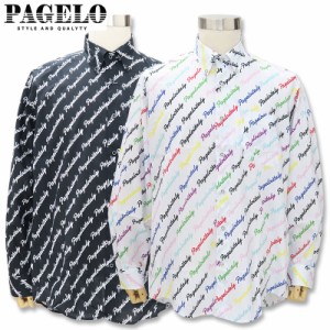 パジェロ 長袖ボタンダウンシャツ 31-1107-07N PAGELO  白 01 黒 05 メンズ  L LL 新作 カラフル