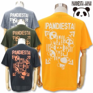 パンディエスタ 半袖Tシャツ 523876 グレー 011 黒 012 オレンジ 029 カーキ 052 L XL XXL  プリント パンダ  PANDIESTA 吸汗速乾 ドライ