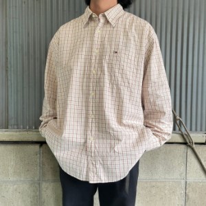 90年代 TOMMY HILFIGER トミーヒルフィガー 長袖 チェックシャツ メンズXL 【古着】【中古】