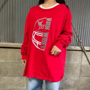 ビッグサイズ NIKE ナイキ van wert football カレッジチームロゴ プリント ロングTシャツ メンズ2XL 【古着】【中古】