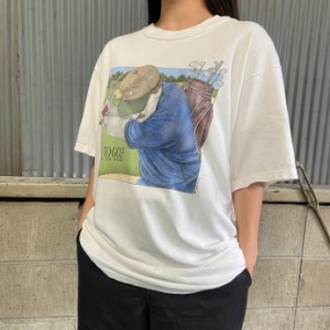 90年代 ”Peggy Murray” ゴルフ アート プリントTシャツ メンズL 【古着】【中古】