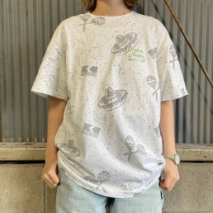 90年代 HANES 企業ロゴ オールオーバープリント 全面プリント Tシャツ メンズL 【古着】【中古】