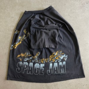 雰囲気系 90年代 SPACE JAM スペースジャム 巻きプリント ルーニー・テューンズ キャラクター ムービープリントTシャツ メンズXL相当 【