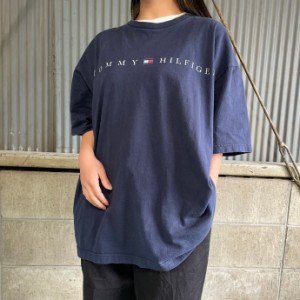 90年代 USA製  TOMMY HILFIGER トミーヒルフィガー ロゴプリント  Tシャツ メンズXL 【古着】【中古】