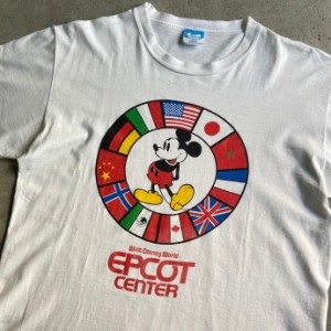 80年代 USA製  Disney ディズニー EPCOT CENTER キャラクタープリントTシャツ メンズL相当 【古着】【中古】