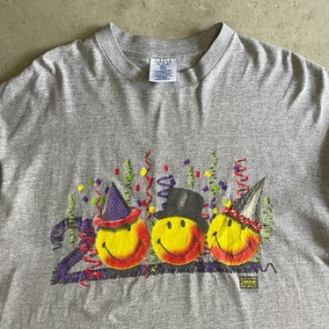 00年代 HAVE A NICE 2000 MILLENNIUM スマイル ニコちゃん アート プリントTシャツ メンズXL 【古着】【中古】