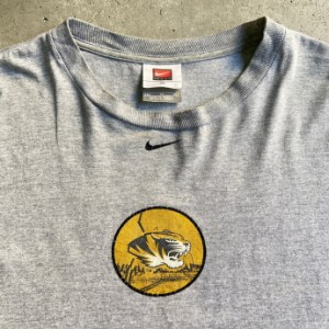 00年代 NIKE TEAM ナイキ THEZOU MISSOURI FOOTBALL カレッジチームロゴ 両面プリント  Tシャツ メンズXL 【古着】【中古】