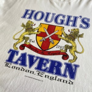 90年代 USA製 HOUGH'S TAVERN パブ 企業ロゴ  プリントTシャツ メンズXL 【古着】【中古】