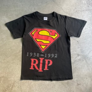 90年代 SUPERMAN 1938-1992 RIP スーパーマン ロゴ 両面プリント Tシャツ メンズM 【古着】【中古】