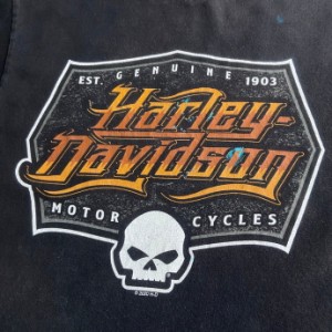 Harley-Davidson ハーレーダビッドソン 両面プリント Tシャツ メンズS相当 【古着】【中古】