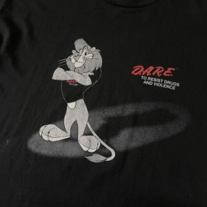 00年代 D.A.R.E. ライオン ドラック 薬物乱用防止 保安官 キャラクター Tシャツ メンズL 【古着】【中古】